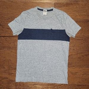 Abercrombie & Fitch Men T-Shirt Medium Gray Muscle Logo Embroidered Crew Neck